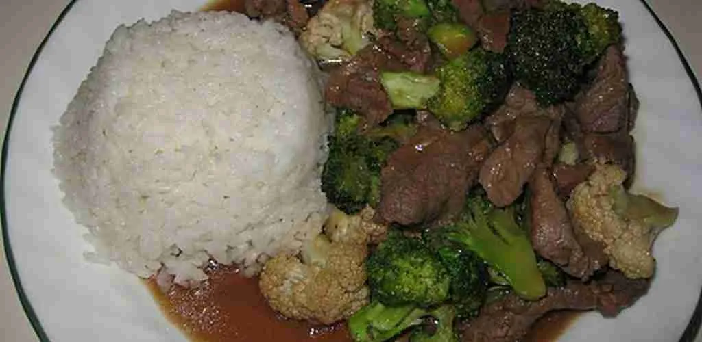 Stir Fry Broccoli Beef and Rice