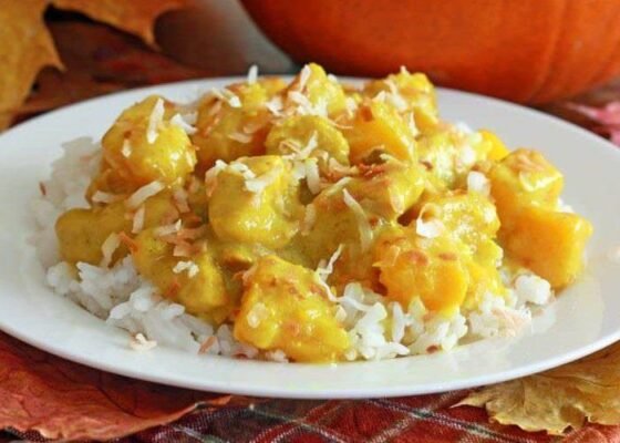 Thai Pumpkin Coconut Curry with Chicken