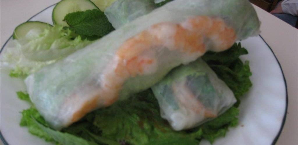 Cambodian Fresh Shrimp Spring Rolls