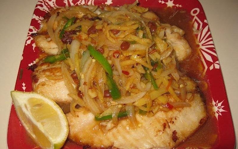 Fried Tilapia with Salty Soy Bean and Ginger Recipe
