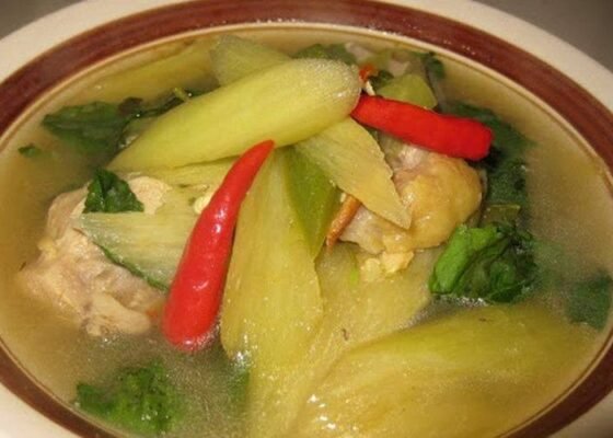 Cambodian Sour Taro Stem with Chicken