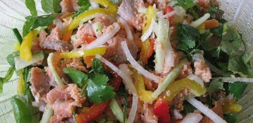 Easy Khmer Salmon Salad