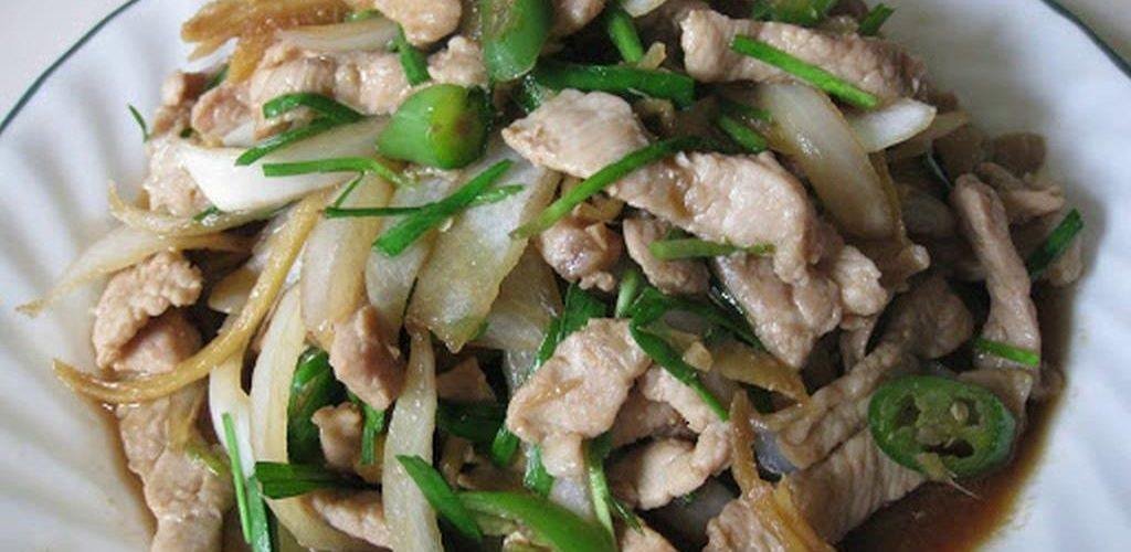 Stir Fry Pork with Ginger and Chives