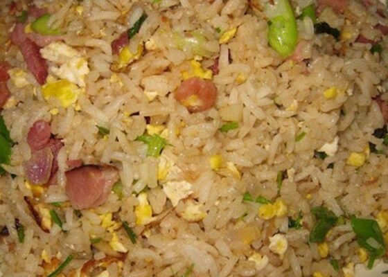 Ham and Egg Fried Rice with Celery