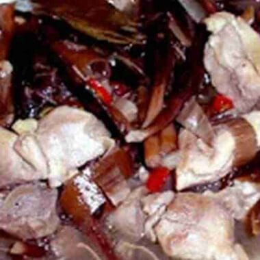 .Banana Flowers with Coconut Chicken