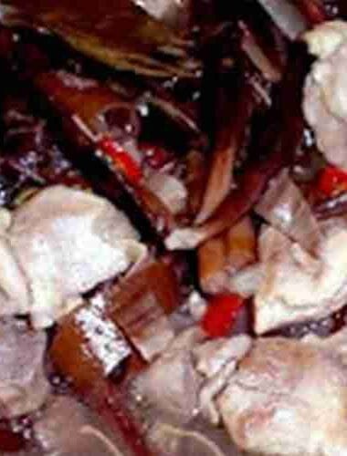 .Banana Flowers with Coconut Chicken