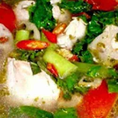 Hot Sour Chicken Soup with Lotus Shoots