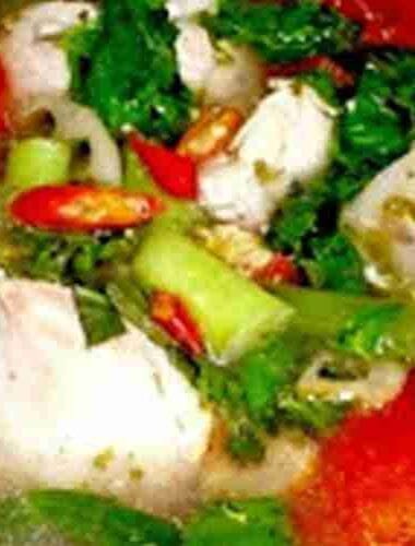 Hot Sour Chicken Soup with Lotus Shoots