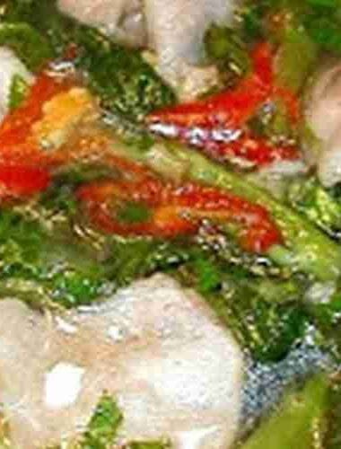Chicken Sweet Sour Soup with Water Spinach