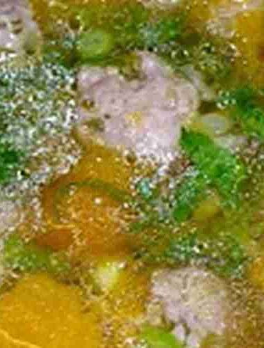Pumpkin and Pork Meat Balls Soup