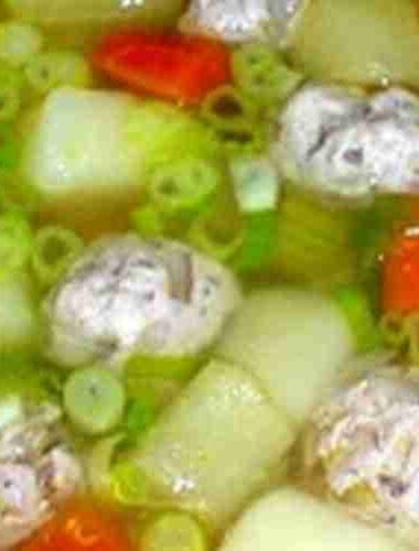 Vegetables and Pork Meatball Soup