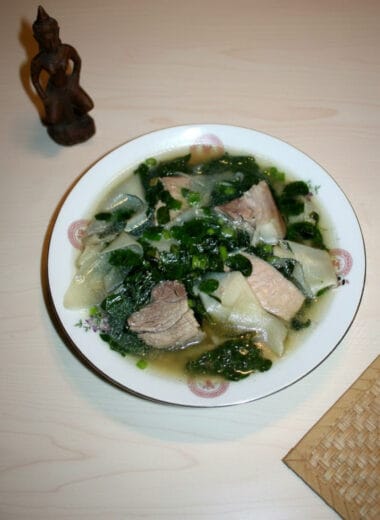 Bowl of Khmer bamboo shoot soup