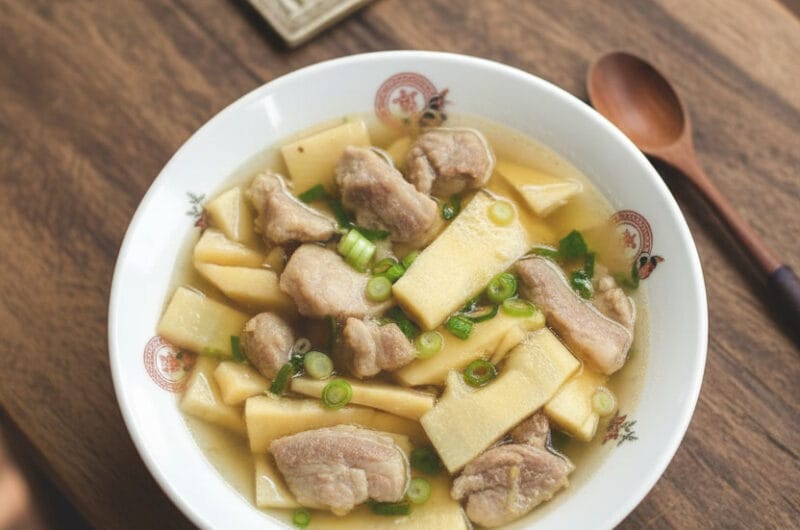 Traditional Khmer bamboo shoots soup