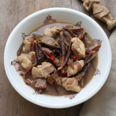 Traditional Banana Flowers with Coconut Chicken soup