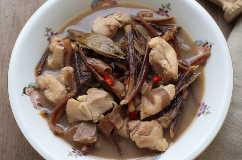 Traditional Banana Flowers with Coconut Chicken soup