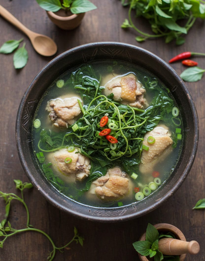 Bitter Vines Soup with Chicken