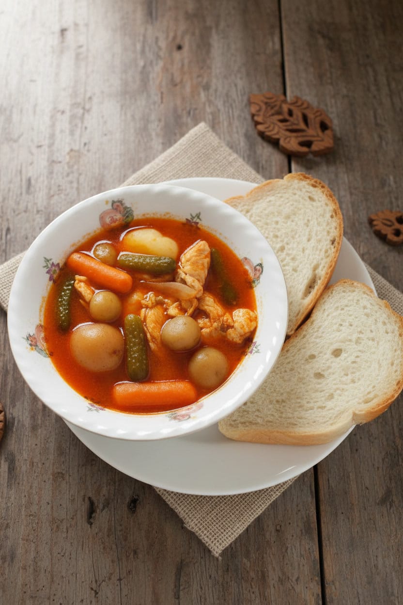 Traditional Khmer Krom chicken stew in a bowl