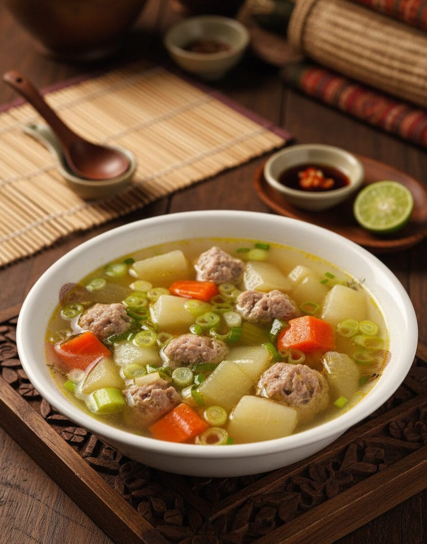 Vegetables & Pork Meatball Soup