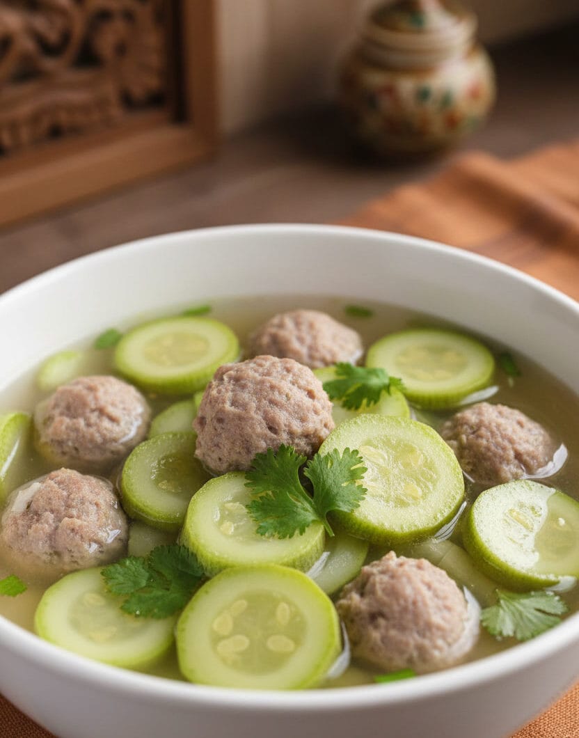 Zucchini Soup with Grounded Pork