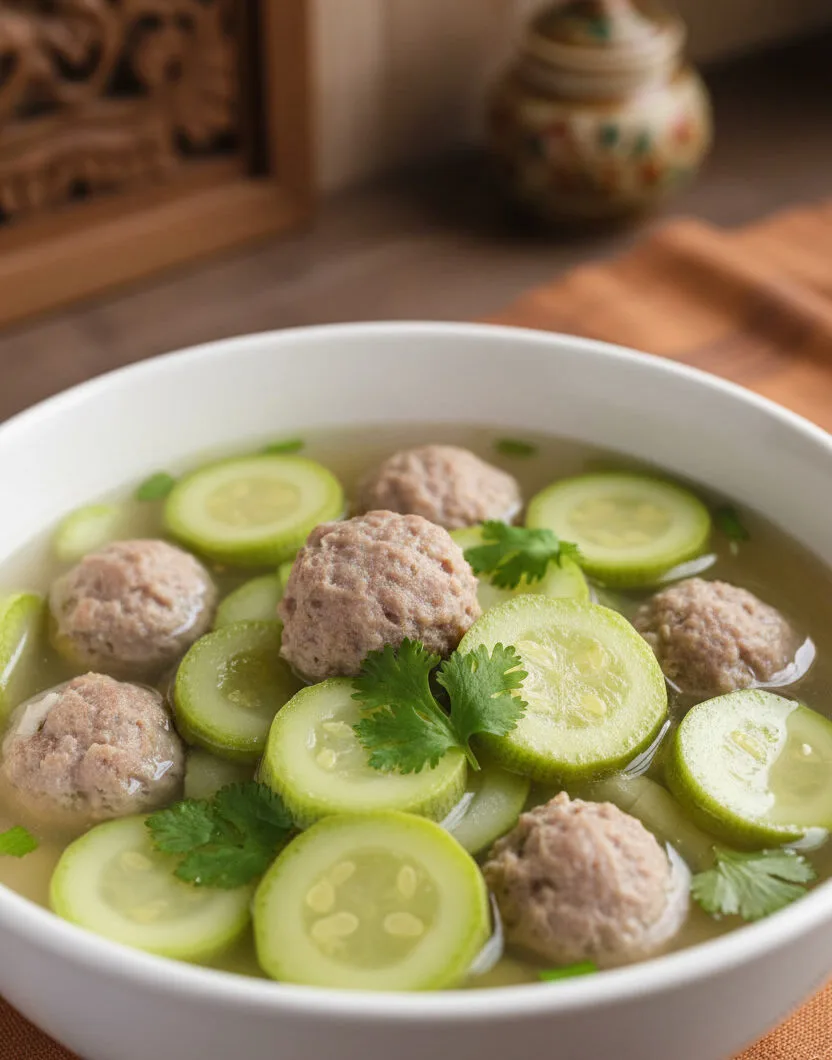 Zucchini Soup with Grounded Pork