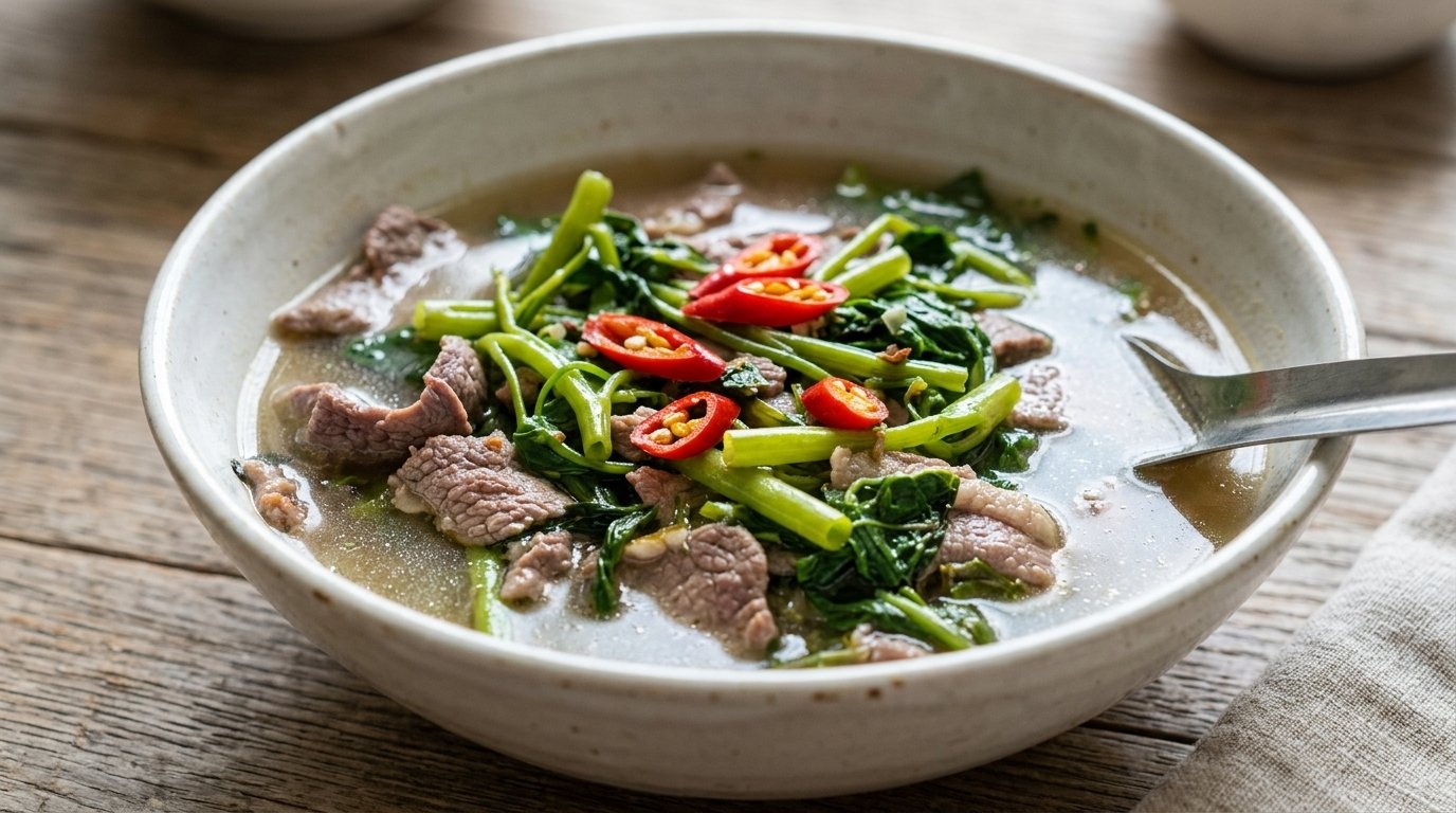 Beef & Water Spinach Sweet Sour Soup