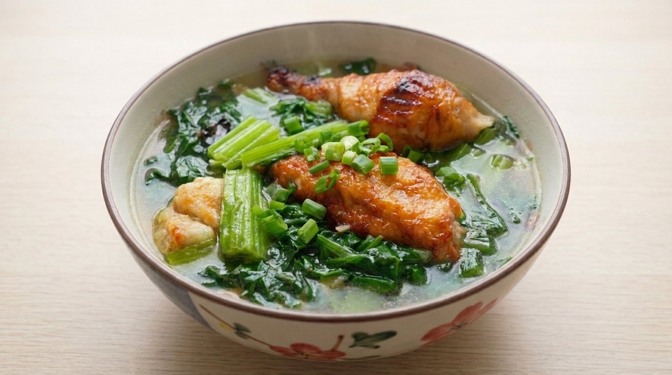 Mustard Green Soup with Roasted Meat