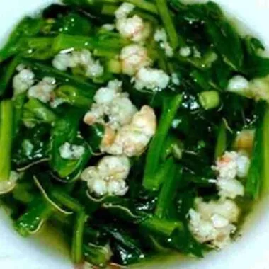 Shrimp with Yu Choy Soup