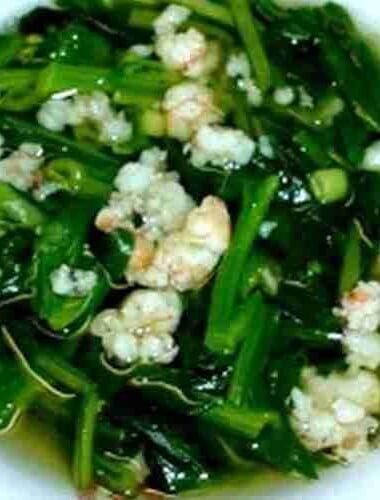 Shrimp with Yu Choy Soup