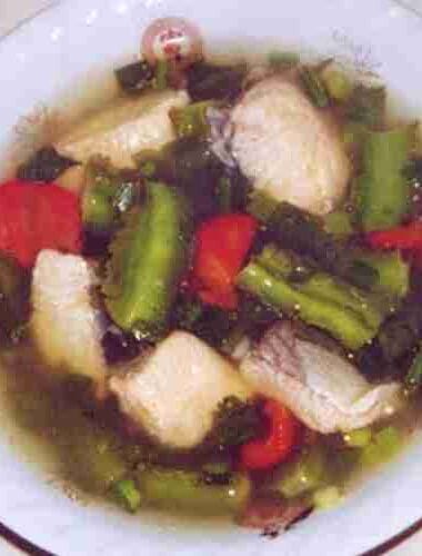 Sweet Sour Water Spinach Soup with Fish