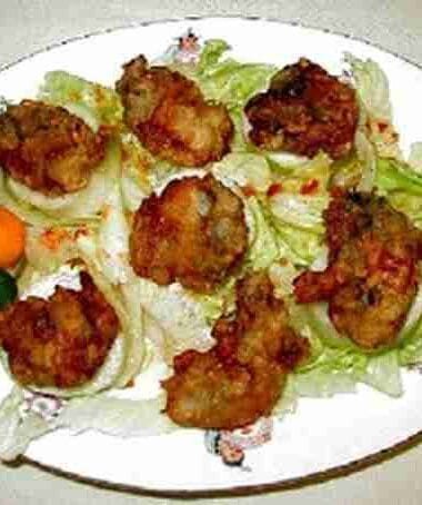 Spicy Fried Oyster Salad