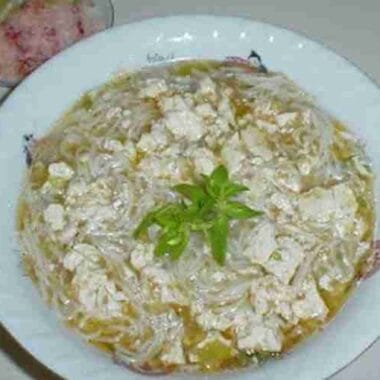 Vegetarian Khmer Noodle Soup with Rhizome Roots