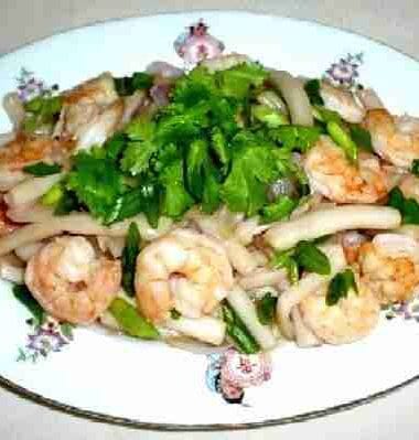 Shrimp and Pickle Lotus Stems