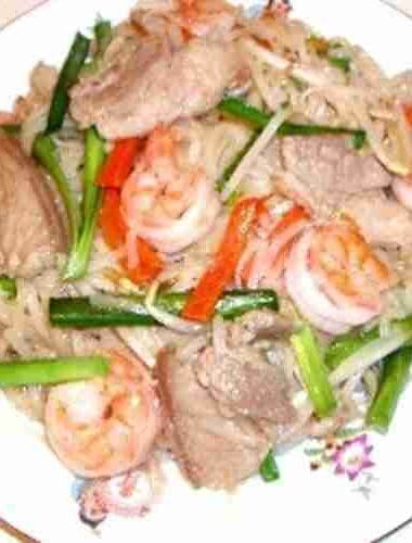 Fried Rice Noodles with Pork and Shrimp