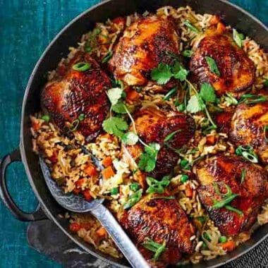 Rice tray bake with chicken