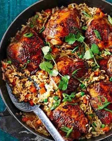 Rice tray bake with chicken