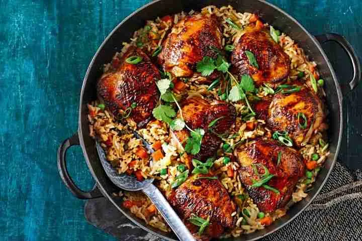 Rice tray bake with chicken