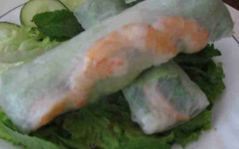 Cambodian Fresh Shrimp Spring Rolls