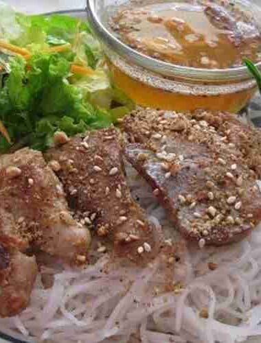Cambodian Grilled Pork Noodle Salad Recipe