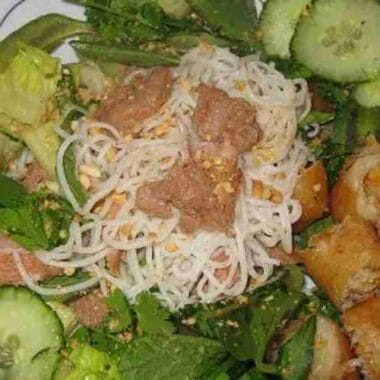 Vietnamese Banh Sung Noodle with Pork