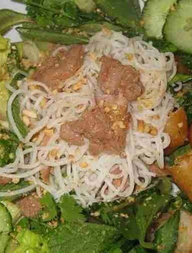 Vietnamese Banh Sung Noodle with Pork