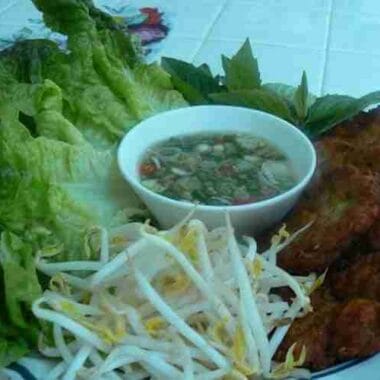 Fish Patty With Lime and Shallot Dressing