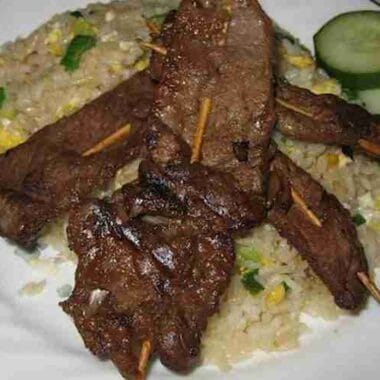 Hawaiian Teriyaki BBQ beef Skewers
