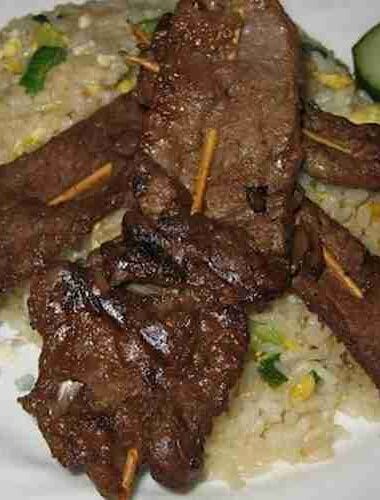 Hawaiian Teriyaki BBQ beef Skewers