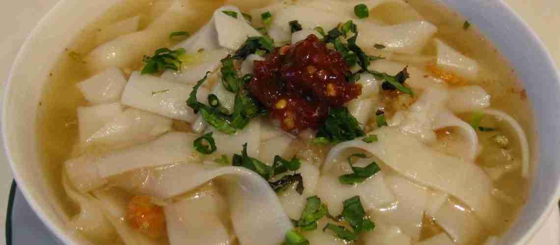 Cambodian Chicken Flat Noodle Porridge