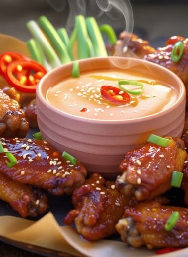Baked Honey Sriracha Chicken Wings with Sweet Chili Ginger Sauce