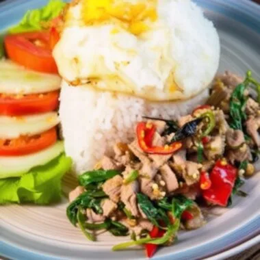 Cambodia Stir Fry Pork with Holy Basil