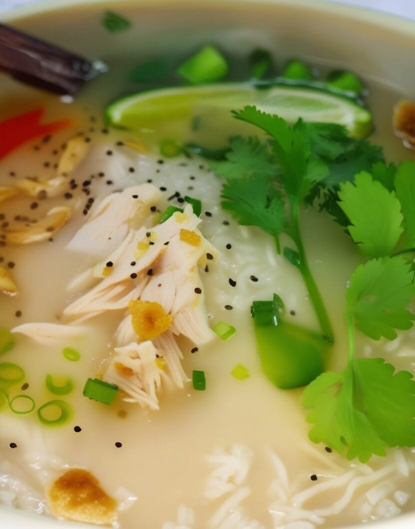 Cambodian Chicken Rice Congee