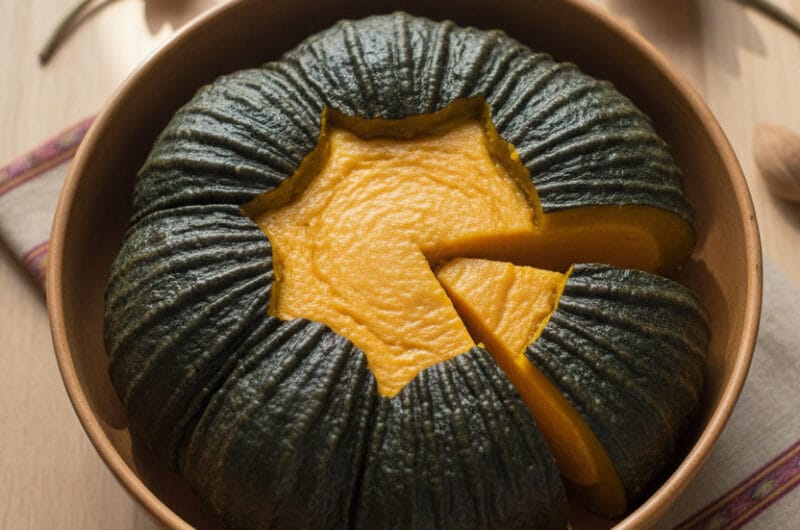 Whole Cambodian Pumpkin Coconut Custard on table