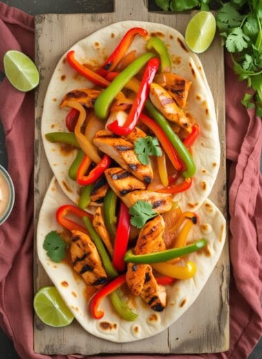 Chicken Fajita with Flat Bread