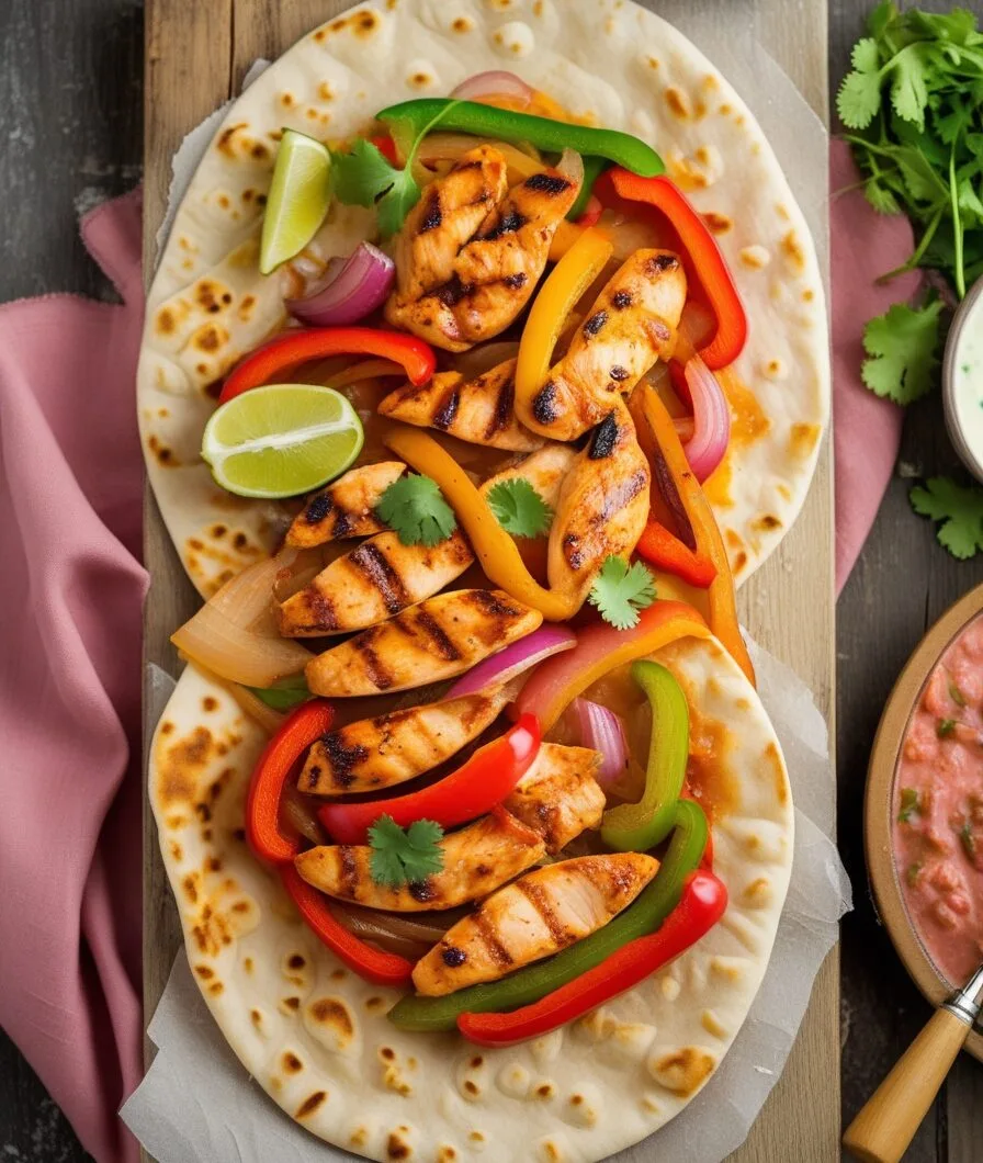 Chicken Fajita with Flat Bread